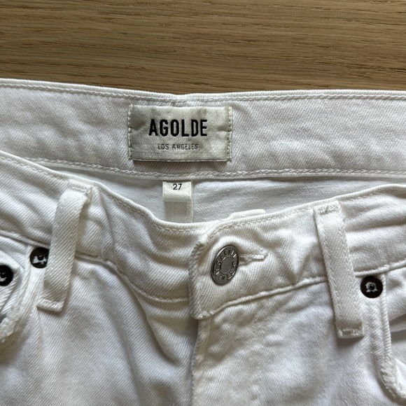 Agolde Harper high rise straight leg crop jeans in sour cream - Picture 6 of 8